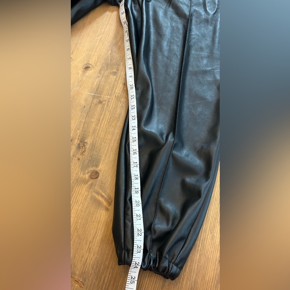 Womens Maison d’Amelie Black Faux Leather Joggers Size 12 Bikercore - Picture 13 of 13